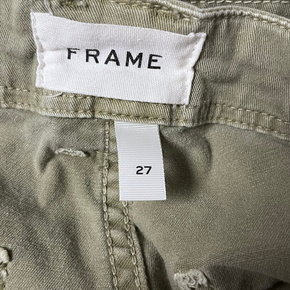 Frame Green Moto Banded Bottom Cropped Pants Size 27 - Picture 6 of 6